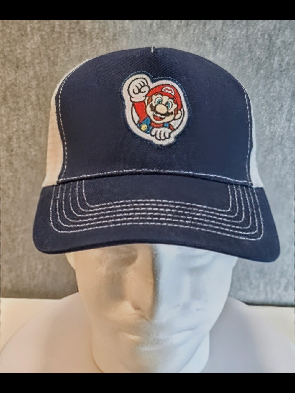 Nintendo Super Mario Navy and White Trucker Hat